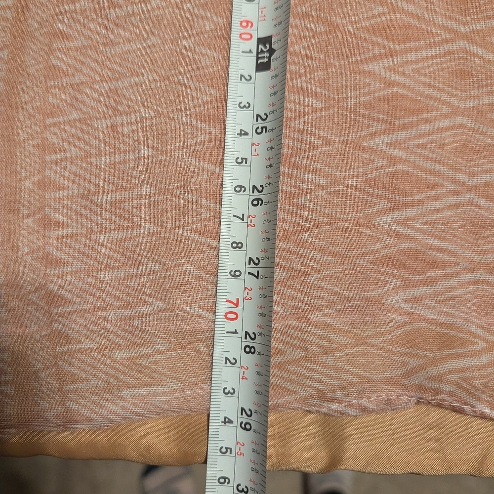 Beige And White Geometric Patterned Infinity Scarf - image 4